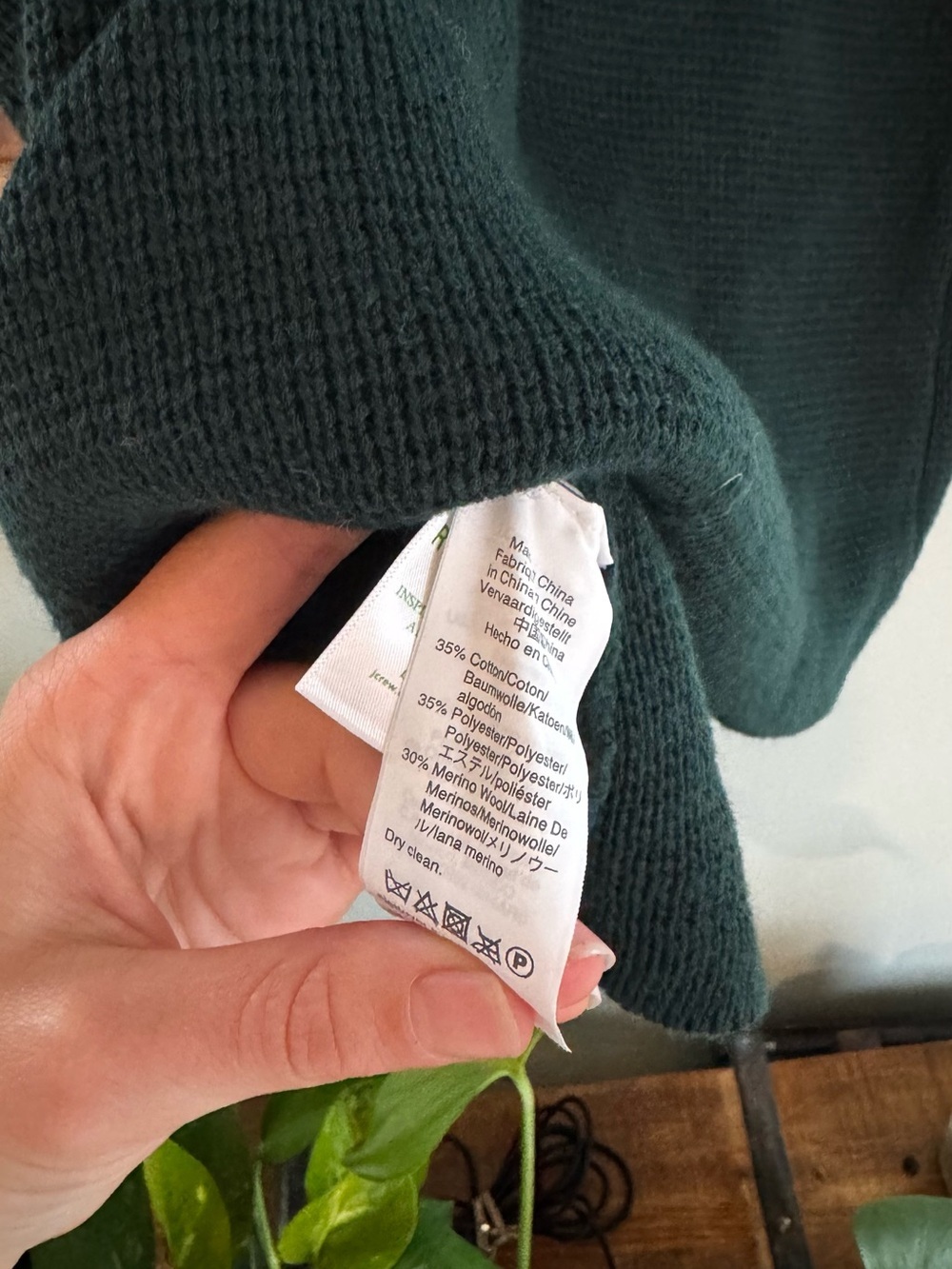 J. Crew Dark Green Open-Front Knit Cardigan with Pockets - Picture 3 of 4